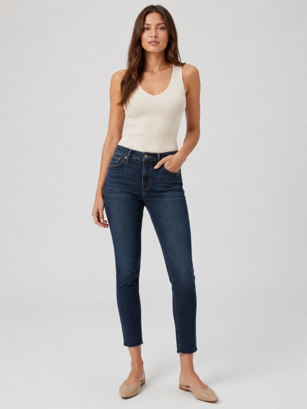 PAIGE Hoxton Ankle Jeans Size 30 Dark Indigo High Rise Skinny Transcend